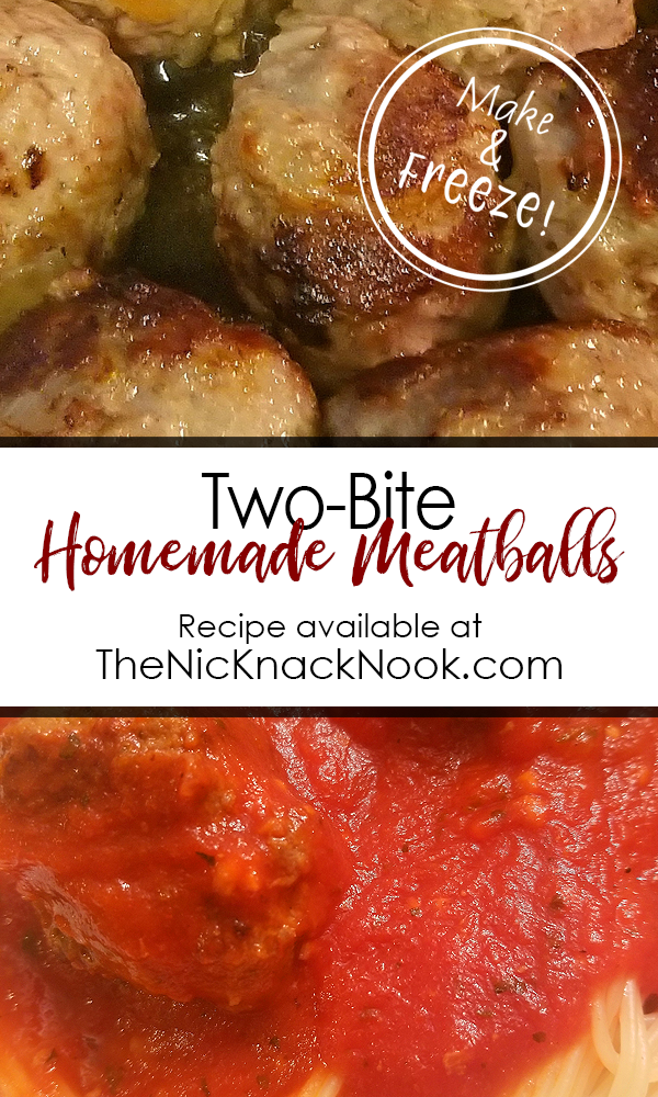 Two-Bite Homemade Meatballs Recipe from The Nic Knack Nook